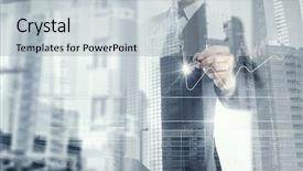  Presentation with business growth - PPT theme having forecasting finance - his business growth and progress background and a light gray colored foreground