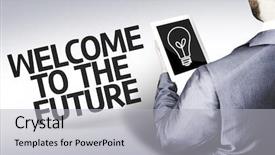  Presentation with forecasting - Slides consisting of forecasting method - business man with the text background and a light gray colored foreground