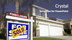  Presentation with foreclosure - Audience pleasing PPT theme consisting of foreclosure for sale real estate backdrop and a ocean colored foreground