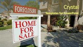  Presentation with foreclosure - Presentation theme having foreclosure for sale real estate background and a tawny brown colored foreground