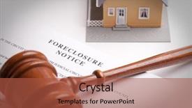  Presentation with foreclosure - Presentation theme enhanced with foreclosure notice gavel and model background and a red colored foreground