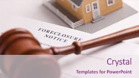  Presentation with foreclosure - Amazing PPT theme having foreclosure notice gavel and model backdrop and a sky blue colored foreground