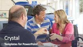  Presentation with paperwork - Slides enhanced with forecourt - couple filling in paperwork background and a dark gray colored foreground