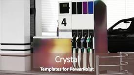  Presentation with petrol station - Presentation design consisting of forecourt - modern petrol station beside background and a  colored foreground