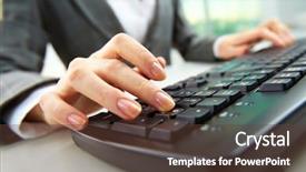  Presentation with forefinger - Presentation theme enhanced with forefinger going to press key background and a tawny brown colored foreground