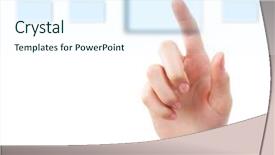  Presentation with sensor - Colorful PPT layouts enhanced with forefinger touching sensor screen backdrop and a  colored foreground