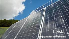  Presentation with photovoltaic - Amazing slide set having forefront - detail of a photovoltaic panel backdrop and a gray colored foreground