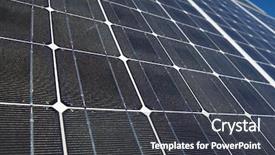  Presentation with photovoltaic - Presentation theme having forefront - detail of a photovoltaic panel background and a dark gray colored foreground