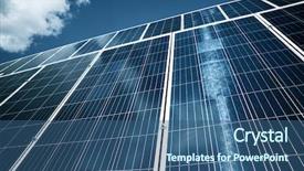  Presentation with photovoltaic - Cool new presentation design with forefront - detail of a photovoltaic panel backdrop and a ocean colored foreground