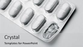 Presentation with pills - Beautiful PPT theme featuring forefront of a white medicine backdrop and a light gray colored foreground