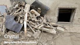  Presentation with homeless person sleep on sidewalk - Amazing slides having forefront of some debris located backdrop and a gray colored foreground