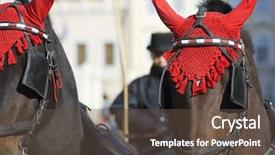  Presentation with tourism homestay - Presentation theme with forefront of tourism chariot horses background and a tawny brown colored foreground