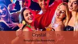  Presentation with fruit cocktail - Cool new PPT layouts with foreground and disco ball backdrop and a  colored foreground