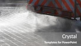  Presentation with spray - PPT layouts consisting of foreground of a cleaning machine background and a gray colored foreground