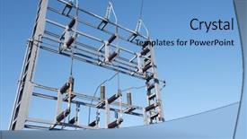  Presentation with electrical engineer - Audience pleasing slides consisting of foreground of an electrical substation backdrop and a teal colored foreground
