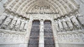  Presentation with notre dame paris france - Slide set consisting of foreground-of-the-main-facade background and a light gray colored foreground