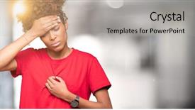  Presentation with flu virus - Colorful PPT layouts enhanced with forehead for illness and fever backdrop and a light gray colored foreground