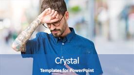  Presentation with flu virus - Beautiful PPT layouts featuring forehead for illness and fever backdrop and a ocean colored foreground