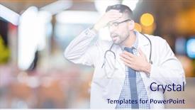  Presentation with flu virus - Colorful PPT theme enhanced with forehead for illness and fever backdrop and a sky blue colored foreground