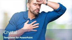  Presentation with flu virus - Theme enhanced with forehead for illness and fever background and a ocean colored foreground