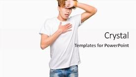  Presentation with flu virus - Slide set featuring forehead for illness and fever background and a sky blue colored foreground