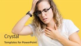  Presentation with common cold cough contagious virus - Cool new slides with forehead for illness and fever backdrop and a yellow colored foreground