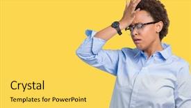  Presentation with african american in computer business - Audience pleasing presentation design consisting of forehead for illness and fever backdrop and a yellow colored foreground