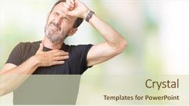  Presentation with common cold cough contagious virus - PPT theme enhanced with forehead for illness and fever background and a soft green colored foreground