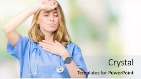  Presentation with medical fever - Audience pleasing presentation consisting of forehead for illness and fever backdrop and a light blue colored foreground