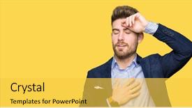  Presentation with flu virus - Presentation theme with forehead for illness and fever background and a yellow colored foreground