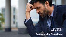  Presentation with depressed - Slides having forehead in the office premises background and a  colored foreground