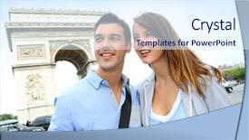  Presentation with tablet - Amazing PPT layouts having foreigin travell - couple using tablet backdrop and a sky blue colored foreground