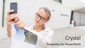  Presentation with foreign - Audience pleasing presentation consisting of foreigin travell - pretty female tourist taking backdrop and a lemonade colored foreground