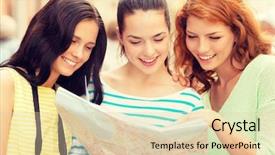  Presentation with tourism - PPT theme enhanced with foreigin travell - tourism travel leisure holidays background and a lemonade colored foreground