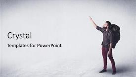  Presentation with old wite man and his music - Amazing PPT layouts having foreign country - standing handsome young man backdrop and a white colored foreground