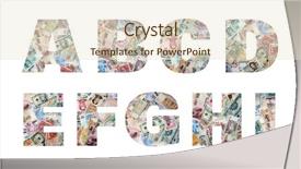  Presentation with alphabet - PPT theme with foreign currency exchange - money font - alphabet background and a  colored foreground
