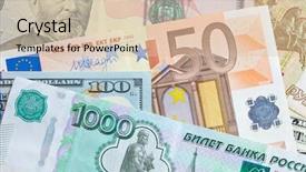  Presentation with foreign - Amazing presentation having foreign debt - money backdrop and a light blue colored foreground