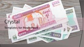  Presentation with bank - Slide deck consisting of foreign debt - myanmar kyat bank notes background and a lemonade colored foreground