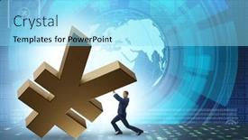  Presentation with foreign currency - PPT theme with foreign-currency-concept-in-business background and a arctic colored foreground