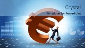  Presentation with foreign currency - PPT theme featuring foreign-currency-concept-in-business background and a light blue colored foreground