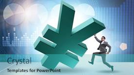  Presentation with foreign currency - Presentation theme consisting of foreign-currency-concept-in-business background and a teal colored foreground