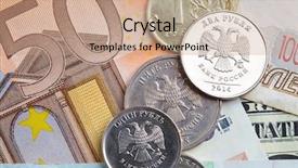  Presentation with foreign currency exchange - Presentation theme enhanced with foreign currency exchange - money background and a coral colored foreground