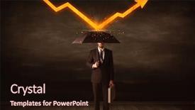  Presentation with umbrella - Audience pleasing PPT theme consisting of foreign direct investments - businessman standing with umbrella keeping backdrop and a wine colored foreground