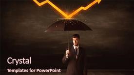  Presentation with umbrella - PPT layouts consisting of foreign direct investments - businessman standing with umbrella keeping background and a wine colored foreground