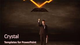  Presentation with businessman standing on maze - Amazing presentation theme having foreign direct investments - businessman standing with umbrella keeping backdrop and a  colored foreground