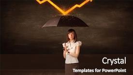  Presentation with umbrella - Theme having foreign direct investments - businesswoman standing with umbrella keeping background and a wine colored foreground