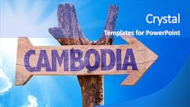  Presentation with cambodia - Amazing presentation theme having foreign direct investments - cambodia wooden sign with sky backdrop and a teal colored foreground