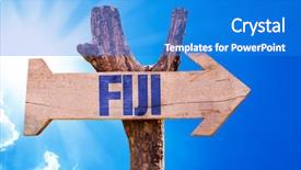  Presentation with wooden cross against the sky - Audience pleasing slide set consisting of foreign direct investments - fiji wooden sign with sky backdrop and a  colored foreground