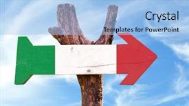  Presentation with foreign direct investments - PPT theme consisting of foreign direct investments - italy flag sign with sky background and a light blue colored foreground
