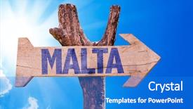  Presentation with foreign direct investments - Audience pleasing PPT layouts consisting of foreign direct investments - malta wooden sign with sky backdrop and a  colored foreground